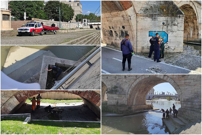Ndërmarrjet publike dhe Brigada Zjarrfikëse realizuan me sukses aksionin për pastrimin e plotë të Urës së Gurit